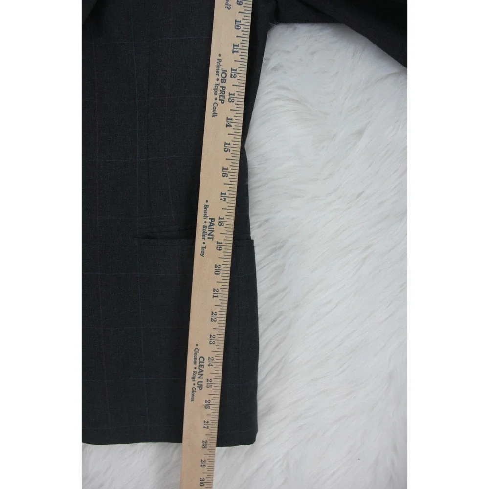 Polo University Club Blazer 40R Gray Windowpane Ralph Lauren Logo USA Sport Coat